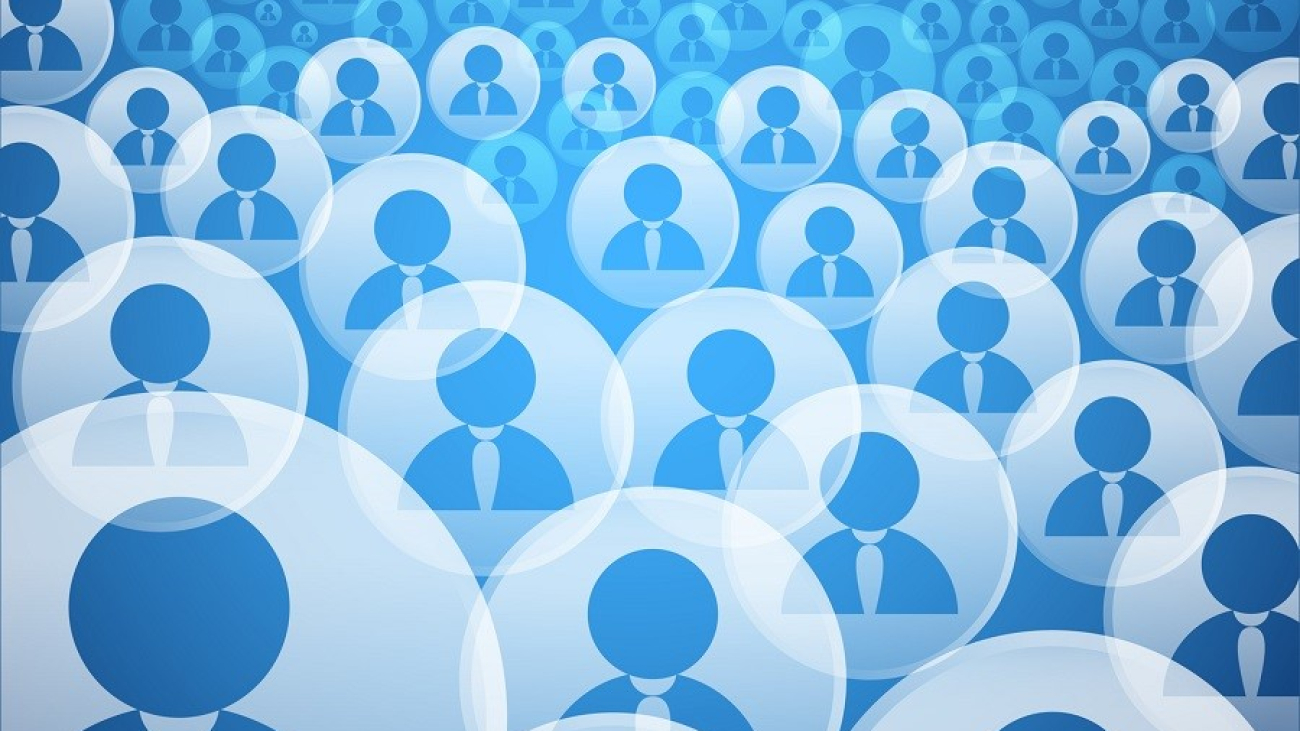 Abstract crowd of social media account icons