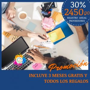 Membresía anual de proveedores con 30% de descuento + 3 meses gratis + todos los regalos
